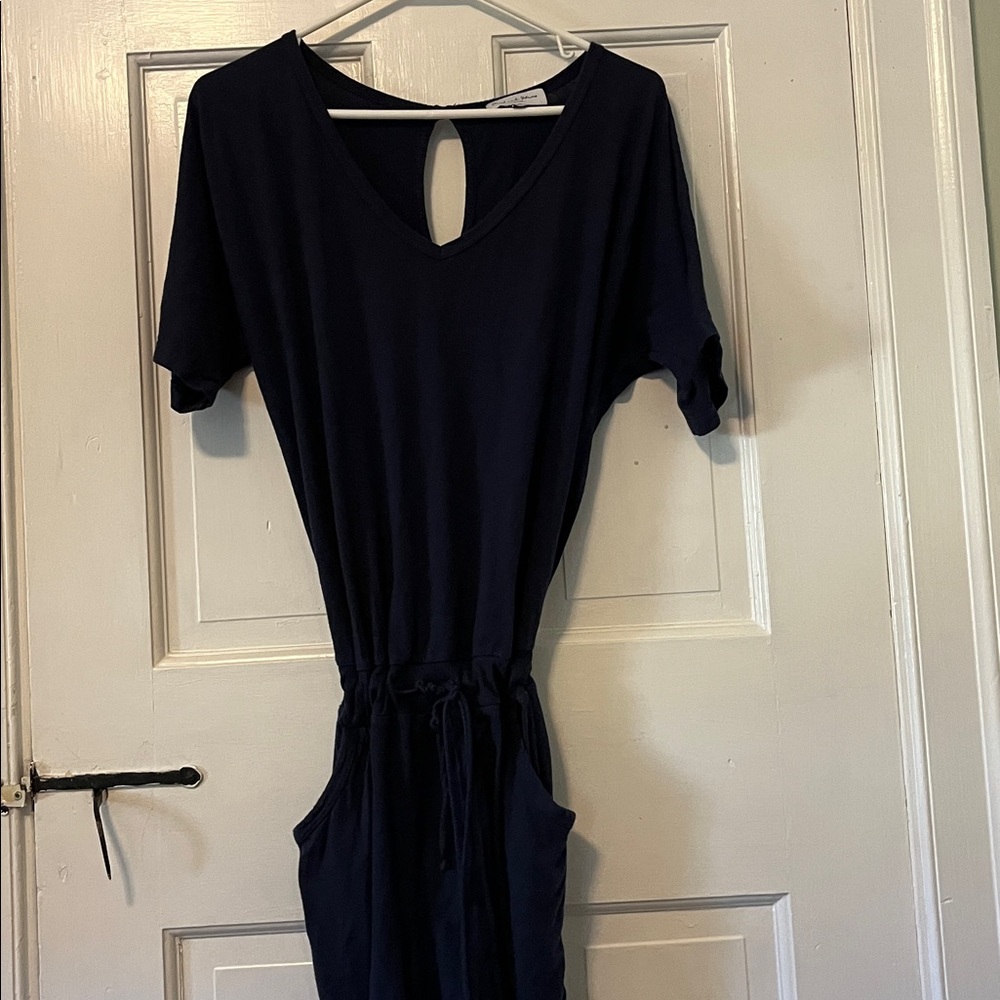 Michael Stars Navy V-Neck Jumpsuit m/jumper short